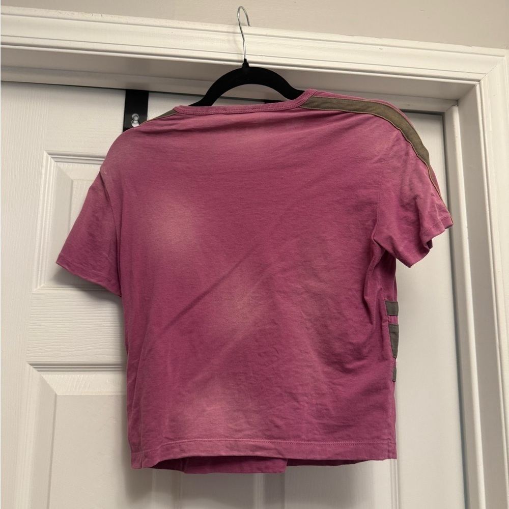Diesel Vintage Cropped sun-faded T-shirt Womens in Violet Size Small - Picture 8 of 8